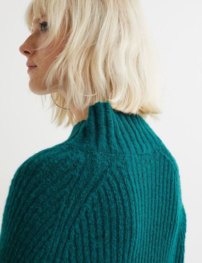 Picture of Roll Neck Draped Loose Knitwear