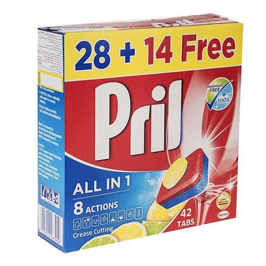 Picture of قرص ظرفشویی پریل مدلALL IN ONE بسته 42 عددی