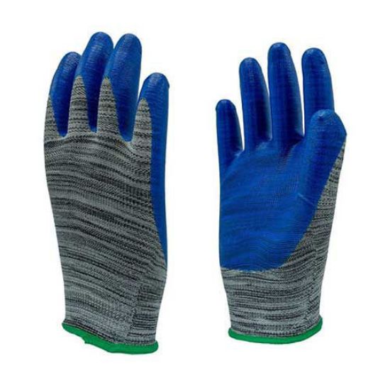 Picture of دستکش ایمنی کف نیتریل رنگ آبی طوسی