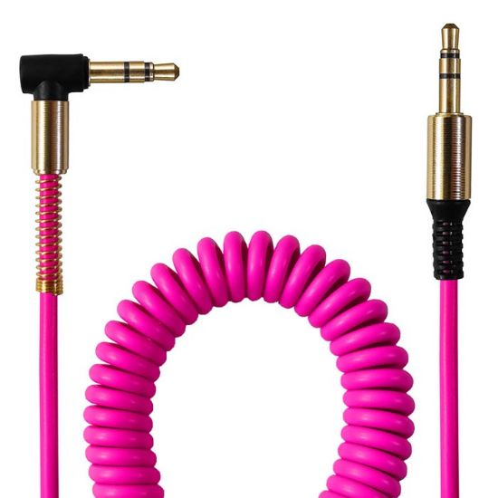 Picture of کابل AUX ریمکس مدل فنری طول 1.8 متر رنگ صورتی