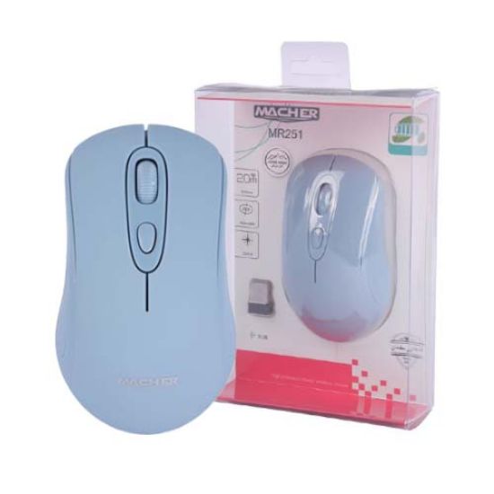 Picture of ماوس بی سیم مچر مدل MR-251 طوسی آبی