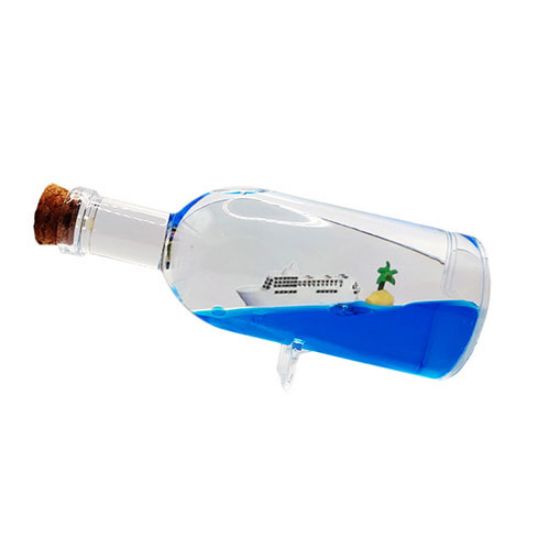 Picture of دکوری بطری مدل کشتی معلق و جزیره چراغ دار