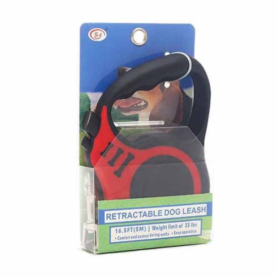 Picture of بند قلاده سگ و گربه طول 5 متری قرمز