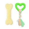 Picture of اسباب بازی دندانی سگ بایو موزارا مدل قلب و استخوان کرم و سبز