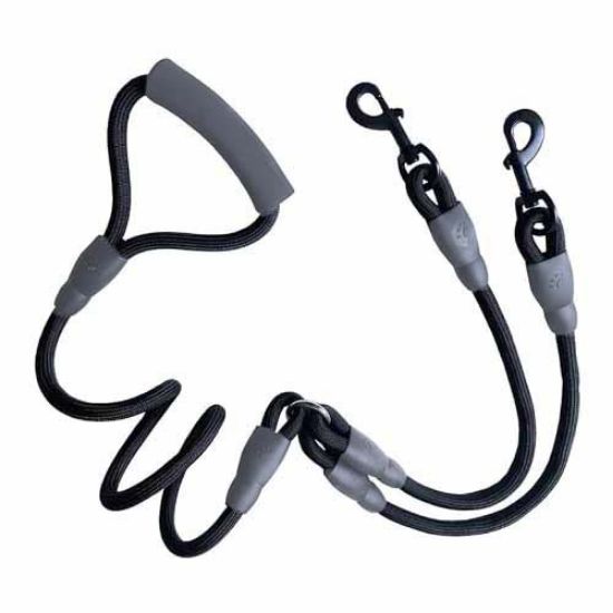 Picture of بند قلاده دو قلو سگ طول 1.3 متر مشکی